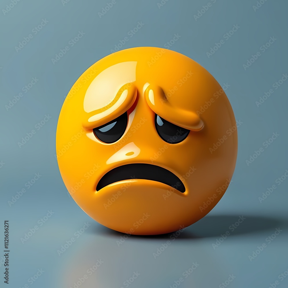 Fototapeta premium Sad Emoji Glossy - Custom Emoji 