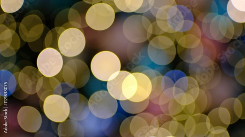 Blinking bokeh on christmass tree, abstract colorful video background