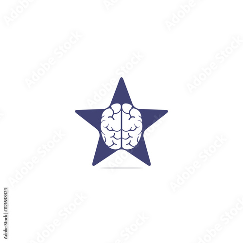 Creative brain star shape logo design.