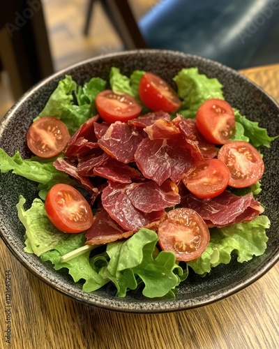 Wallpaper Mural Savoring Biltong SaladA Taste of South Africa’s Cured Meat Delicacy in a Fresh Garden Setting Torontodigital.ca