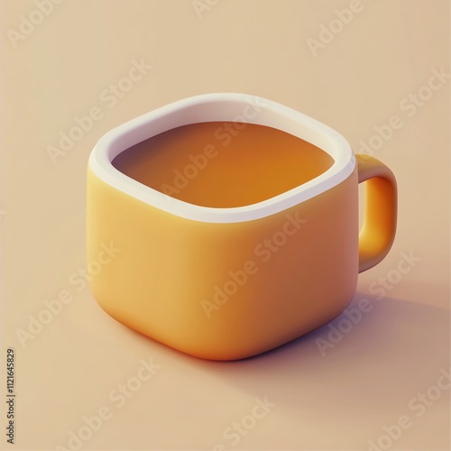 3D Tea Box Icon: Plain Design for Tea Lovers illustration photo