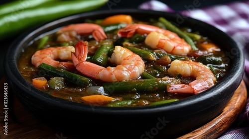 Savoring PinakbetA Filipino Vegetable Stew with Shrimp Kitchen Culinary Delight Home Angle Rich Tradition photo