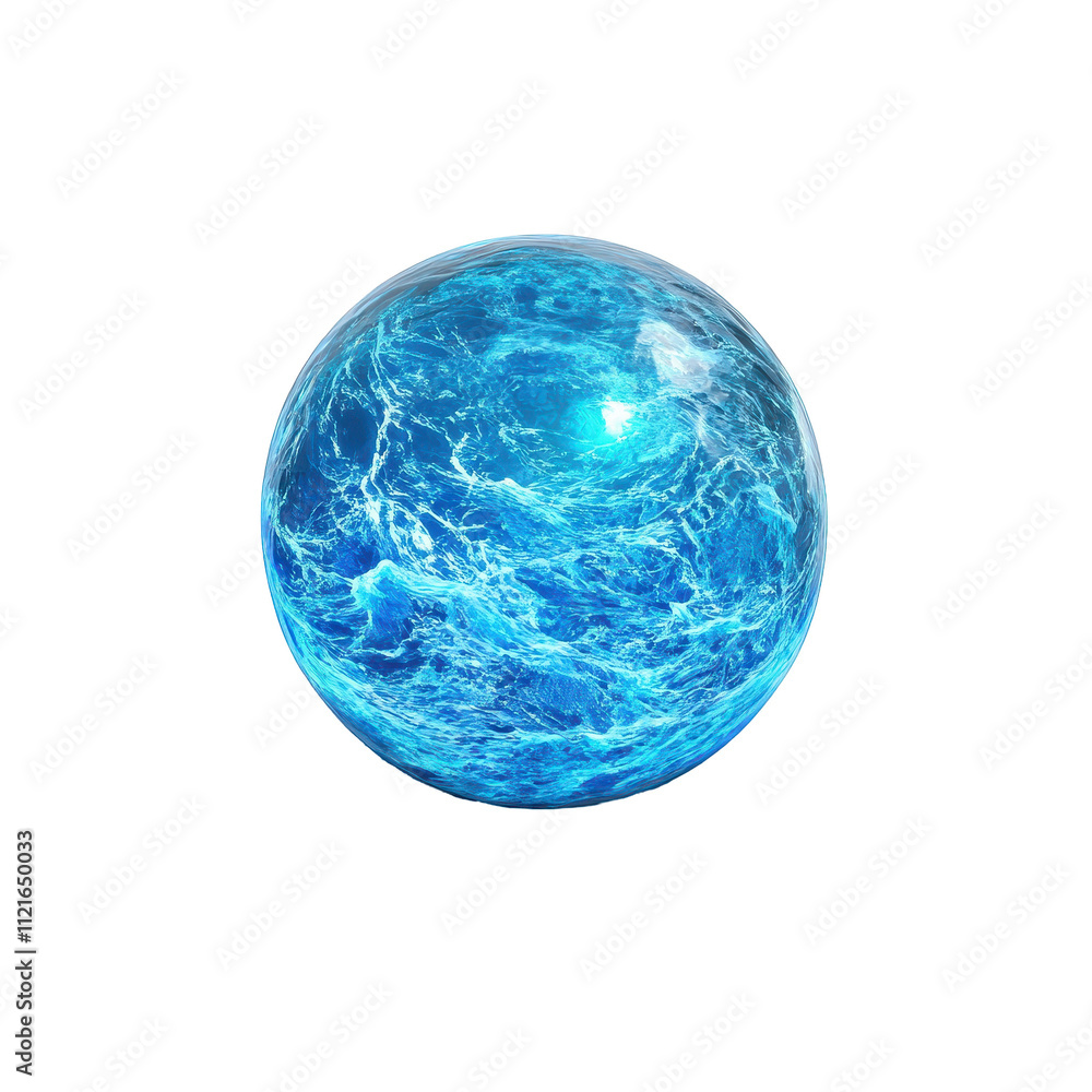 Vivid blue energy sphere with swirling motion. transparent background Vivid blue energy sphere with swirling motion. transparent background