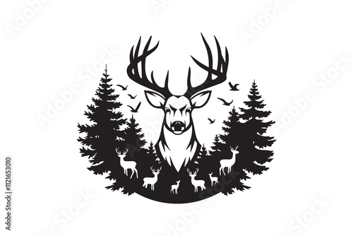 Wilderness Majesty  Deer in the Forest VECTOR