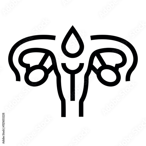 Menstruation cycle line black icon. Vector isolated button.