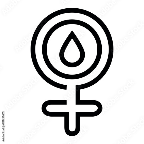 Female symbol Venus line black icon. Vector isolated button.