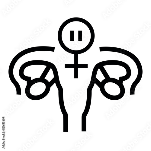 Menopause line black icon. Vector isolated button.