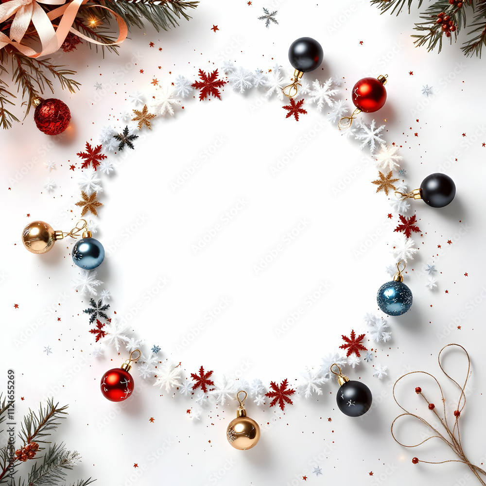 New year ornaments border copy space area New year ornaments border copy space area