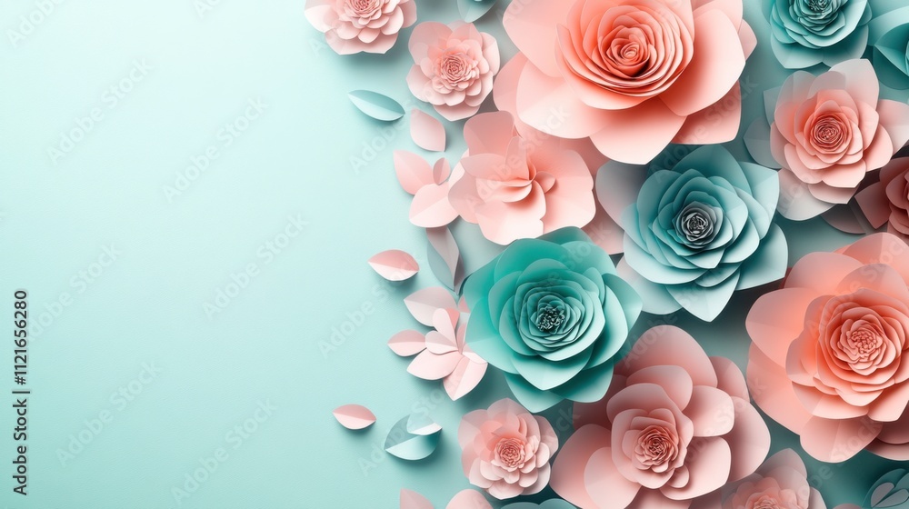 Soft Pastel Polygonal Shapes with Floral Elements Soft Pastel Polygonal Shapes with Floral Elements