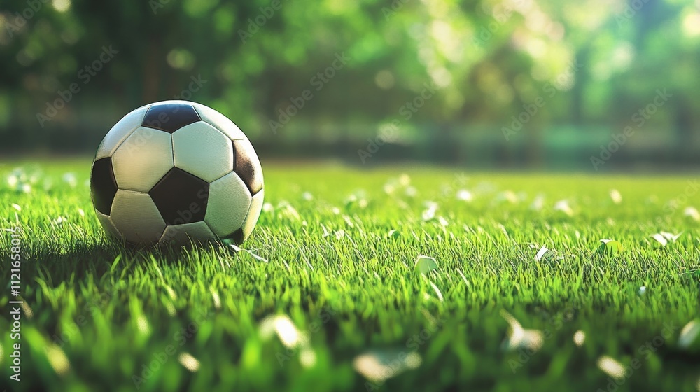 Fototapeta premium Soccer Ball on Green Grass