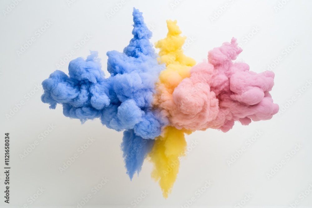 Fototapeta premium A vibrant watercolor painting of a database cloud, with flowing colors representing data streams blending beautifully
