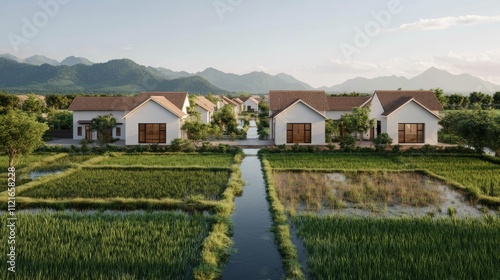 Wallpaper Mural Serene Rural Village View Surrounded by Nature Torontodigital.ca