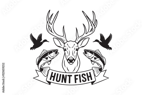 Hunt and Fish A Tribute to the Outdoors VECTOR