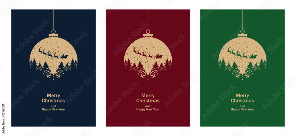 Naklejka premium Happy New Year & Christmas Vector Design New. Merry Christmas and Happy new year background.