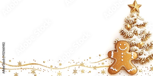 christmas background with gingerbread