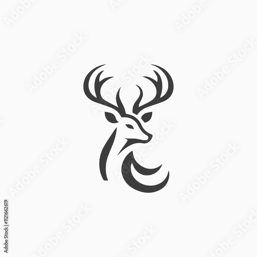 Elegant deer logo for sale.