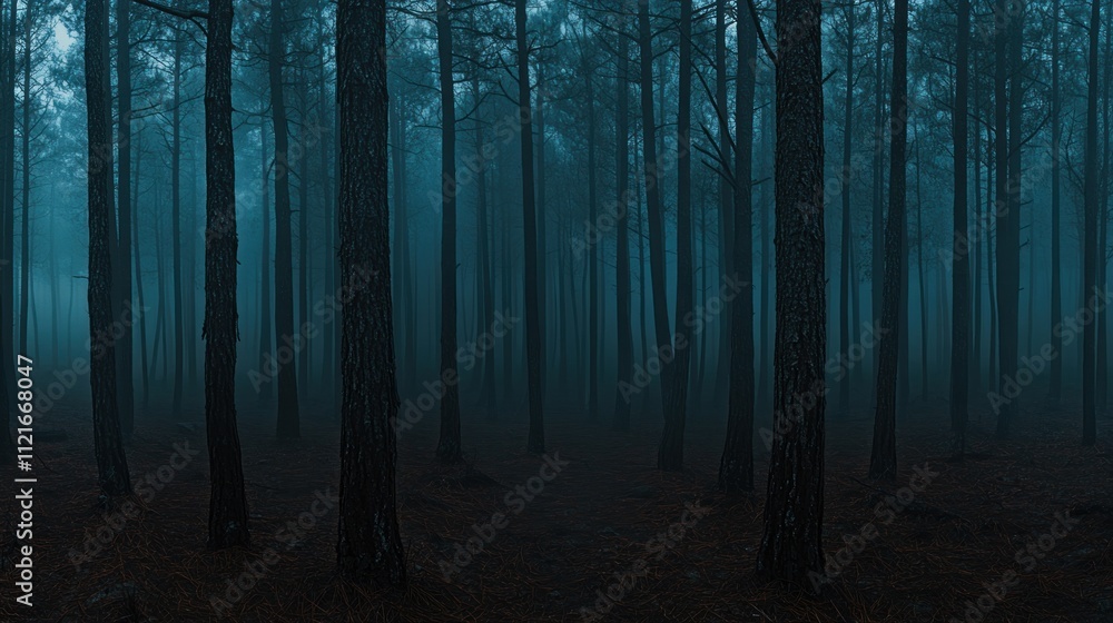 Obraz premium Mysterious Foggy Forest