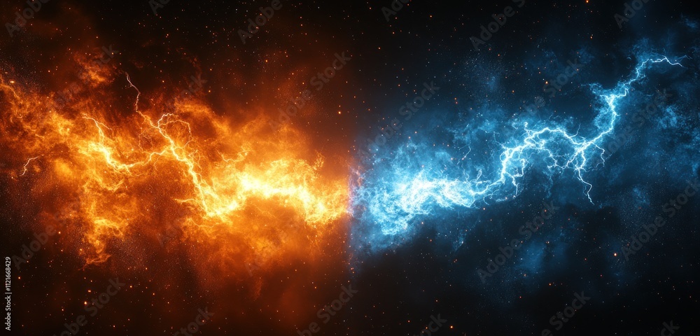 Obraz premium Fiery and Icy Clash