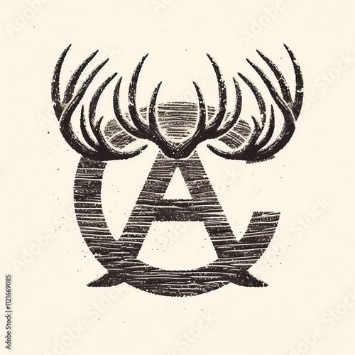 Antler Accent A rustic textured font with antler like motifs sym