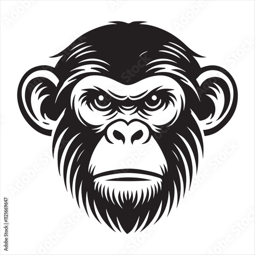 Wallpaper Mural monkey head illustration on white background Torontodigital.ca