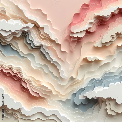 143 Soft Gradient Ripped Paper Strips transitioning smoothly fro