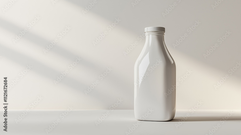 Milk bottle mockup with a minimalist design Milk bottle mockup with a minimalist design