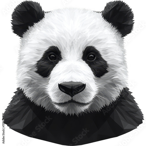 Stylized High-Detailed Digital Panda Illustration for Pet Care Products, Wildlife Conservation Themes and Kids' Media photo