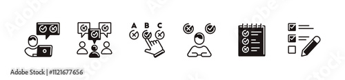 questionnaire select choice survey icon set business solution selection multiple option symbol vector illustration