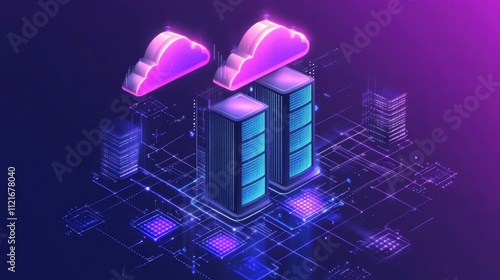 Plakat cloud computing server network infrastructure