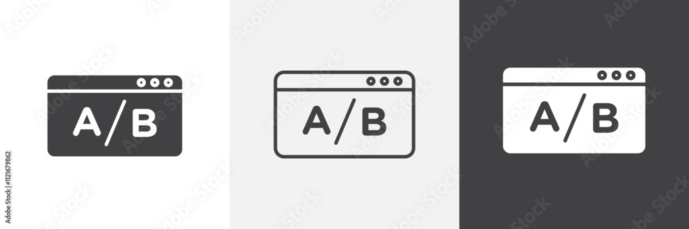 A B test icon vector set for ui designs A B test icon vector set for ui designs