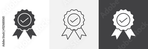 Accreditation icon vector set for ui designs