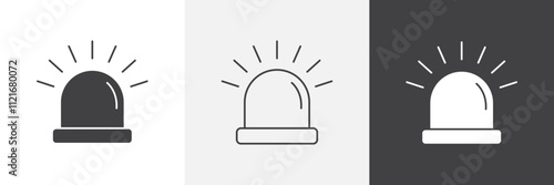 Ambulance siren icon vector set for ui designs