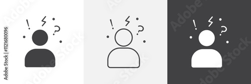 Anxiety icon vector set for ui designs