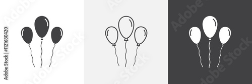 Balloon icon vector set for ui designs