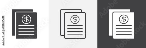 Bank statement icon vector set for ui designs