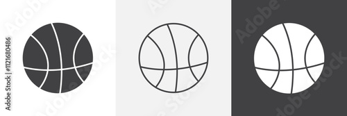 Basketball icon vector set for ui designs