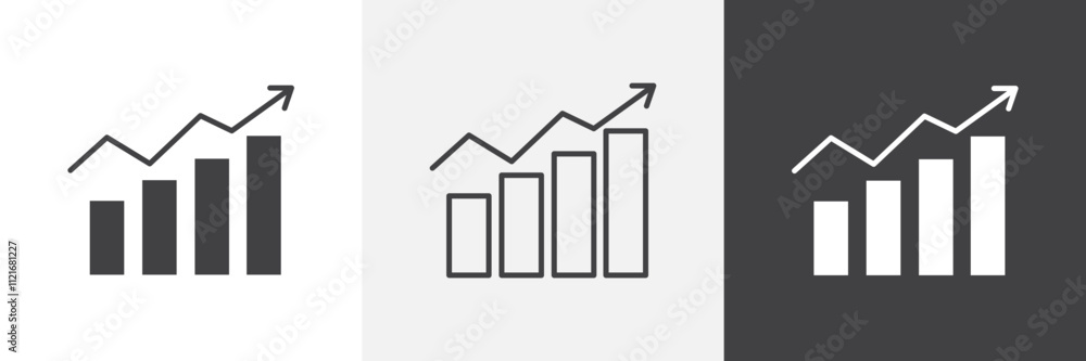Business growth icon vector set for ui designs Business growth icon vector set for ui designs