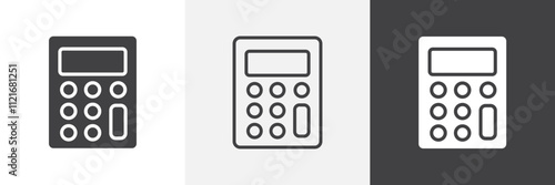 Calculator icon vector set for ui designs