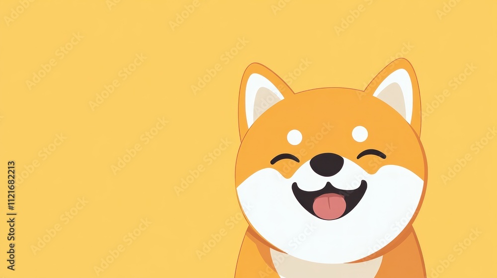 Cute Cartoon Shiba Inu Dog Illustration Cute Cartoon Shiba Inu Dog Illustration