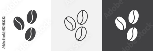 Coffee Bean icon vector set for ui designs
