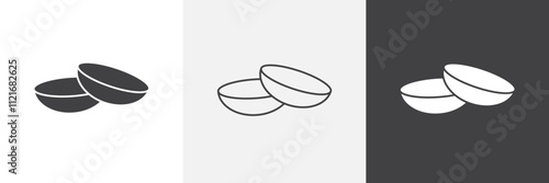 contact lenses icon vector set for ui designs