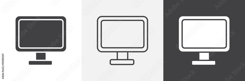 Desktop icon vector set for ui designs Desktop icon vector set for ui designs