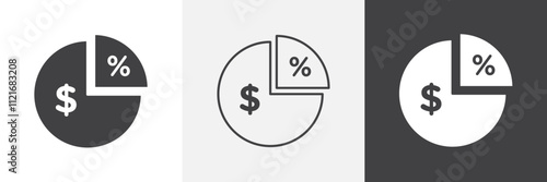 Dividend icon vector set for ui designs