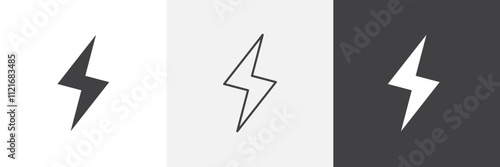 Electricity icon vector set for ui designs
