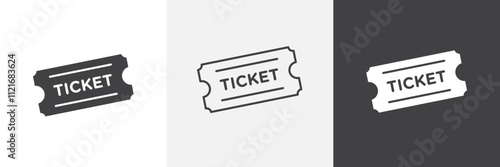 Event ticket icon vector set for ui designs