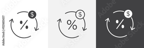 Exchange rate icon vector set for ui designs