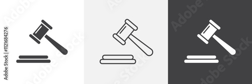 Gavel icon vector set for ui designs