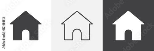 Home icon vector set for ui designs