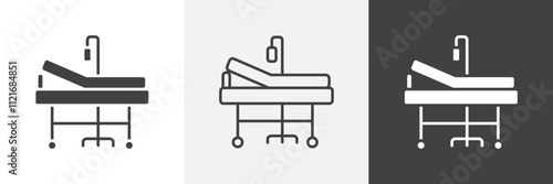 Hospital bed icon vector set for ui designs