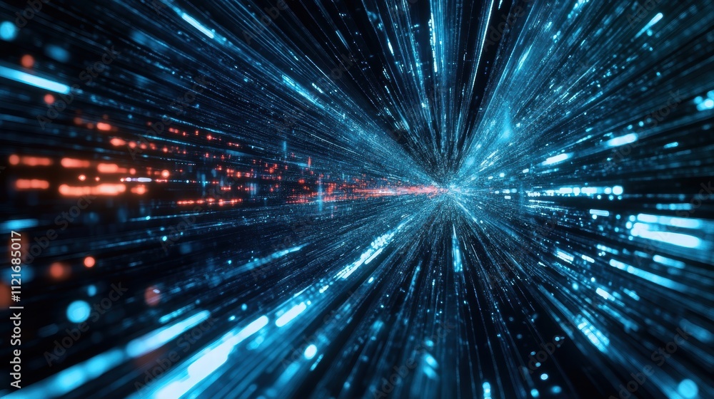 Fototapeta premium abstract digital data stream tunnel